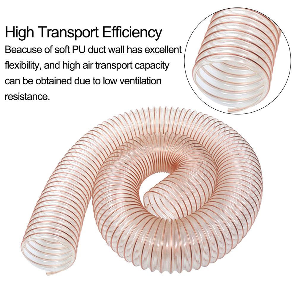 2M flexibel Luftführung Schlauch Belüftung transparent Hochdruck PVC Stahl Schlauch für Inline Kanal Fan Ventilator 100 125 150mm
