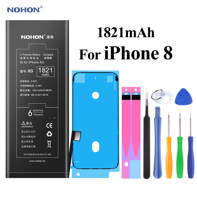 Nohon Battery For Apple iPhone 7 8 Plus 5s 5c X Xr Xs Max 7Plus 7P 8P iPhone7 1560-3360mAh Bateria +Tools For iPhone 5s 8 7 Plus