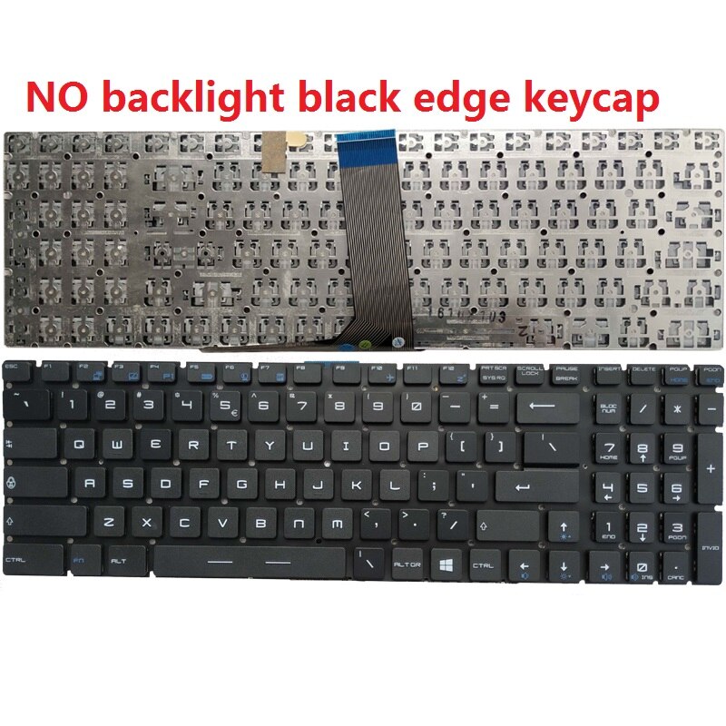 US laptop keyboard For MSI MS-1771 MS-1772 MS-1773 MS-1775 MS-1776 US keyboard: No backlit black