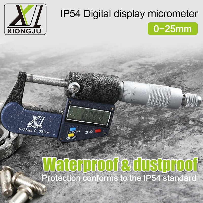 Super Electronic Outside Micrometer 0-25mm Digital Micrometer Caliper Gauge Meter Micrometer Carbide Tip Measure Tools 0.001mm