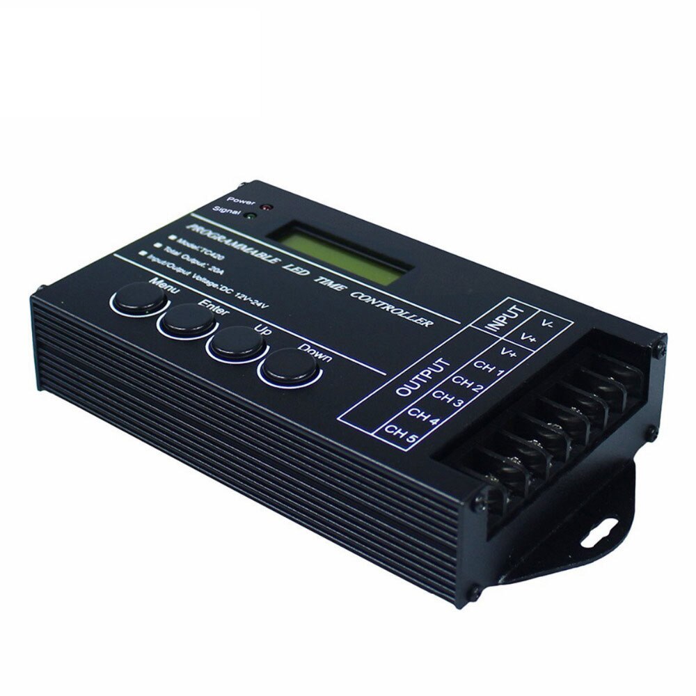 Controlador regulador LED RGB programable con tiempo de TC420 DC12V/24V 5 canales de salida Total 20A ánodo común programable
