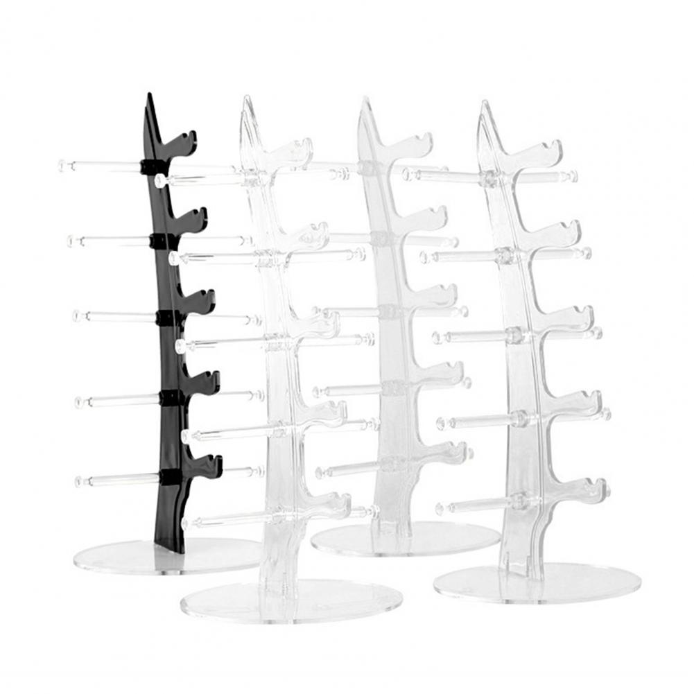 Eyeglasses Storage Holder Glasses Stand Acrylic Sunglasses Show Rack Stylish Organizer for Eyeglasses Jewelry Holds 5 Glasses