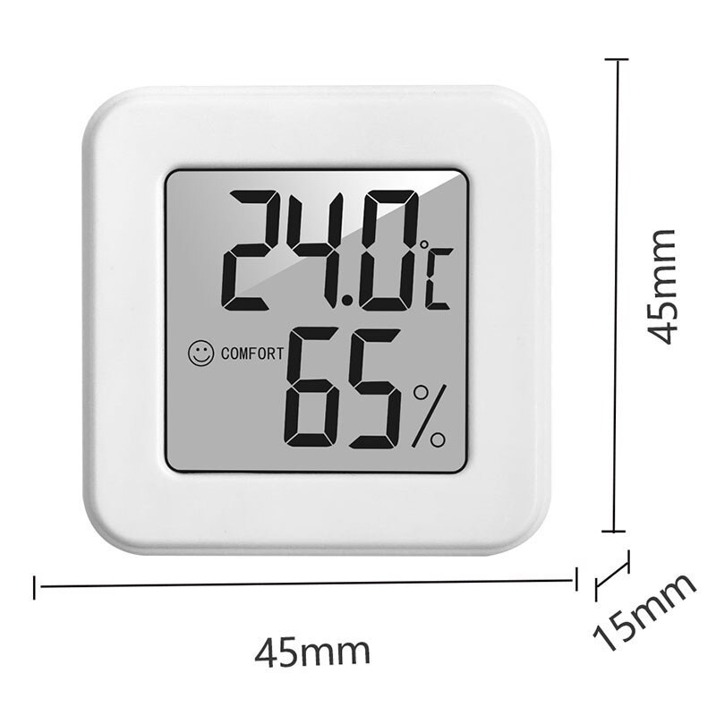 Witte Mini Elektronische Temperatuur En Vochtigheid Meter Auto Thermometer Met Lachende Gezicht Display Koelkast Thermometer