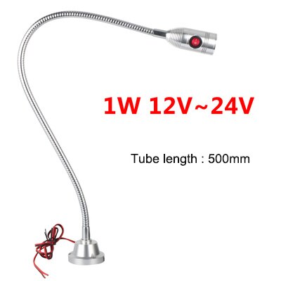 Luz LED de trabajo para máquina herramienta, lámpara de tallado de Jade de 24v y 220v, pequeña iluminación de perforación Industrial, lámpara de mesa, torno CNC, 1W, 3W, 5W: 1w 24v 500mm