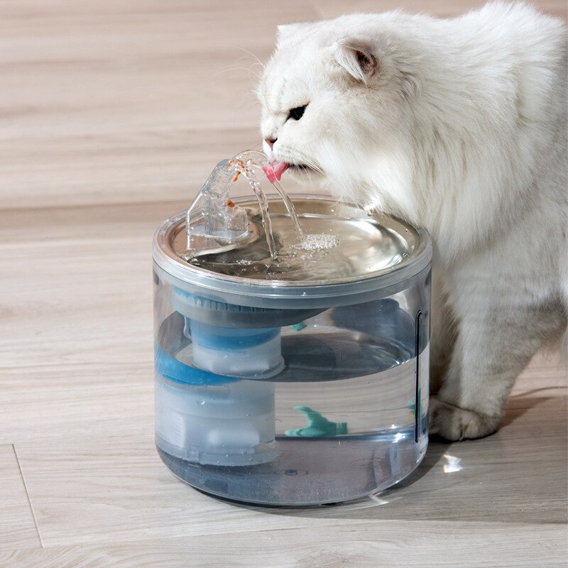 Induktion Katze Wasser Brunnen mit Sensor Rostfreiem Stahl Automatische Katzen Wasser Spender 4 schicht Filter Clever Haustier Trinken Brunnen
