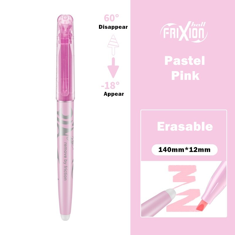 1pcs Pilot Erasable Highlighters Pastel Markers Pen Disappear Frixion Marker Liner Drawing Lettering Stationery H6250: Pastel Pink