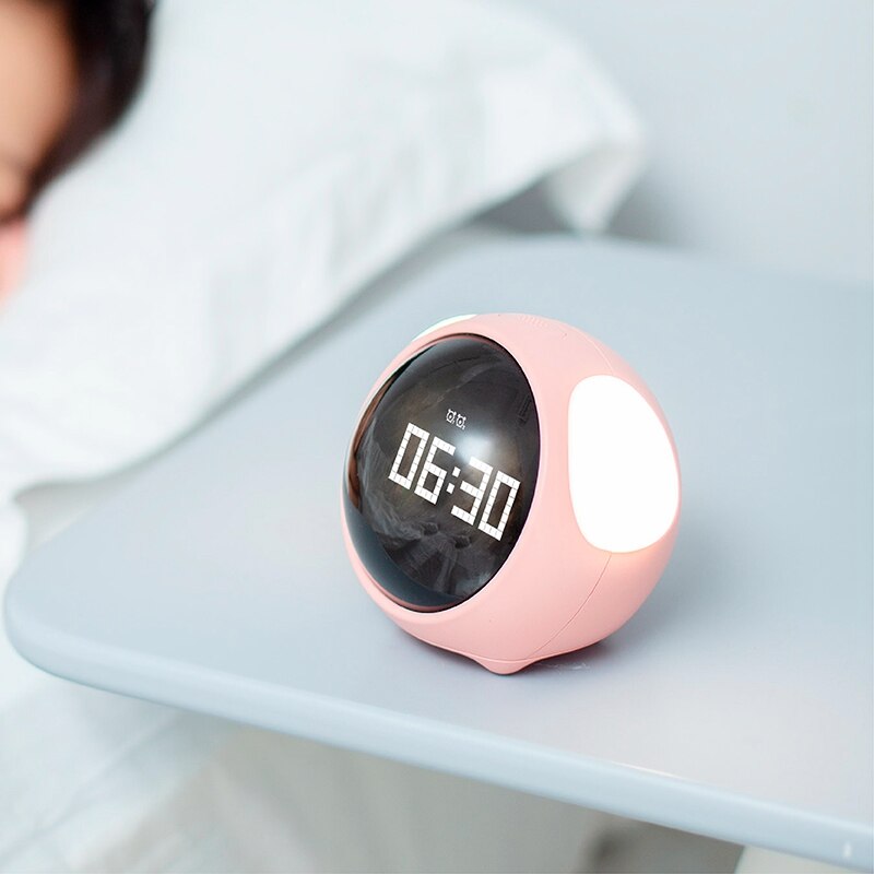 Réveil pixel hbk multifonction pour étudiants, veilleuse de chevet, réveil électronique avec fonction snooze pour enfants