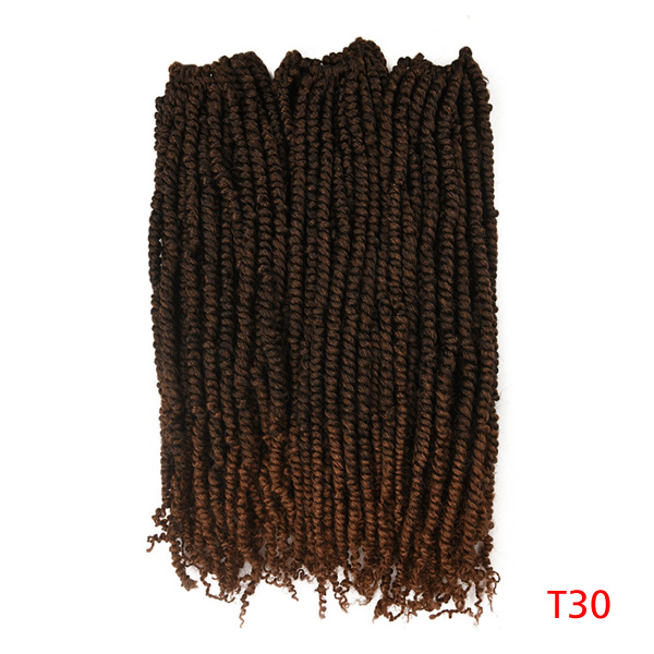 TOMO 18 Zoll 45cm Frühling Leidenschaft Twist Häkeln Haar Ombre Synthetische Flechten Haar Extensions 12 Wurzeln Flauschigen Häkeln Zöpfe: T1B/30