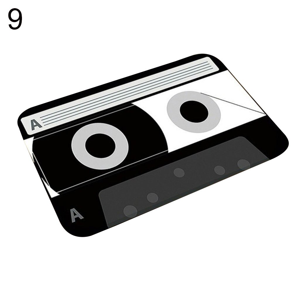 Vintage kassettebånd skridsikker rektangel dørmåtte tæppe indgang gulv indretning: 9