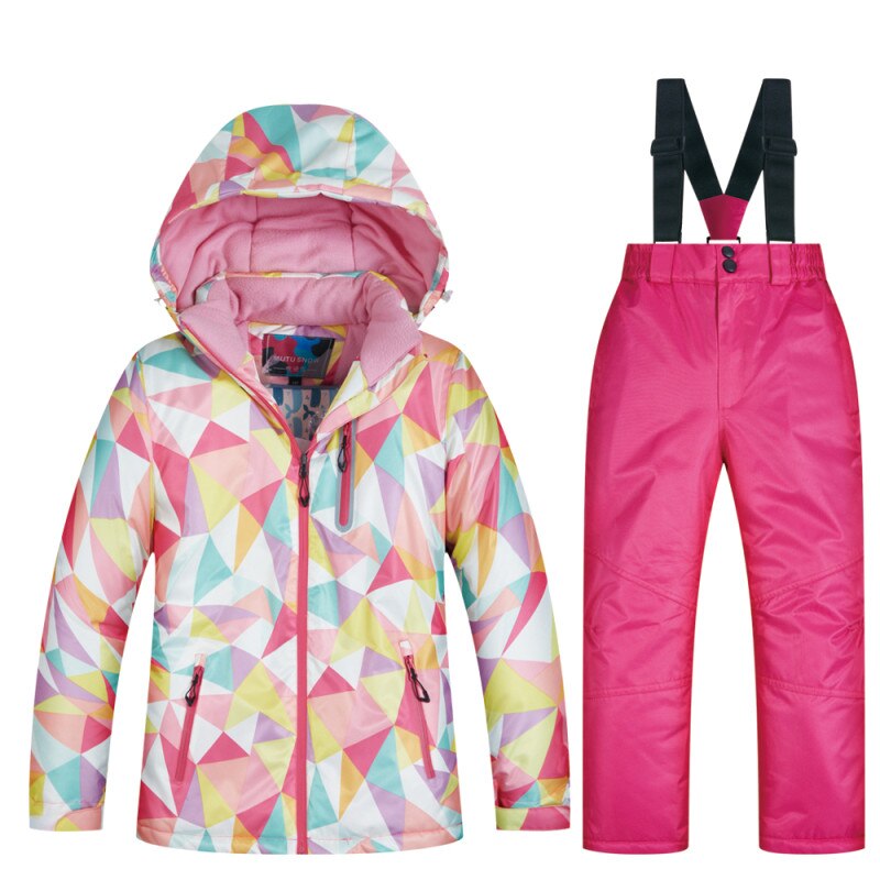 Ski Suit Girls Children's Brands Windproof Waterproof Snow Warm Child Winter Sets Thicken Snowboard Suits LFSJ: LFSJ ROSE RED / 10