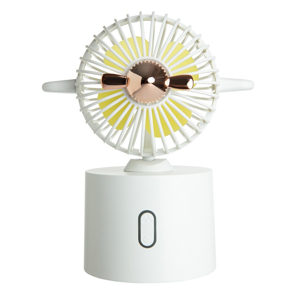 Portable Desktop Fan Airplane USB Rechargeable Air Cooler Summer Mute 3 Wind Speed Radiator Home Office Desktop Fan: White