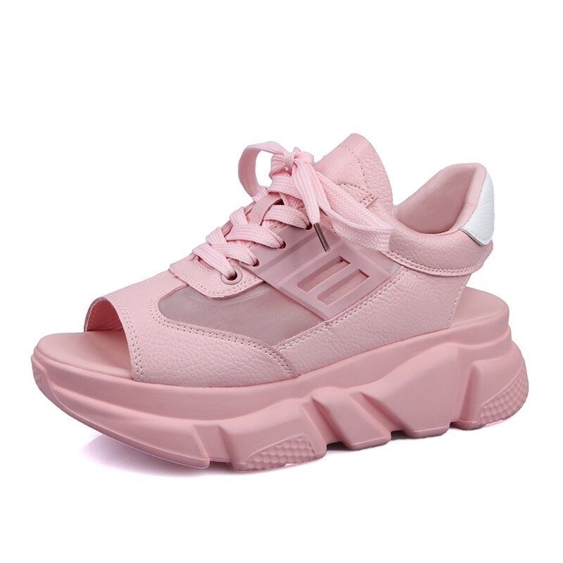 Dames sandalen plateau wedges damesschoenen dikke hak veter sandalen vismond sandalen zomer stijl slippers