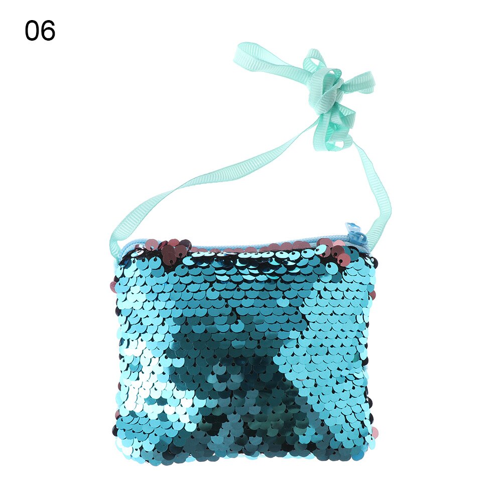 Mermaid Sequins Kids Children Coin Purse Wallet Girl Glittering Purse Women Handbag Party Zipper Clutch Bag Earphone Package