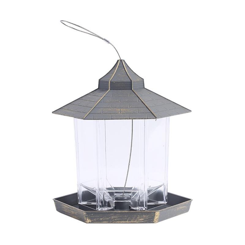 Hanging Wild Bird Feeder Outdoor Bird Feeders Food Container Gazebo Bird Feeder for Garden Yard Decoration and Kids: Golden