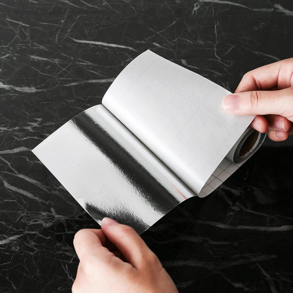 Køkken anti-olie wallstickers aluminiumsfolie varmebestandig vask hjørne selvklæbende vandtæt titel plakat dekoration klistermærke