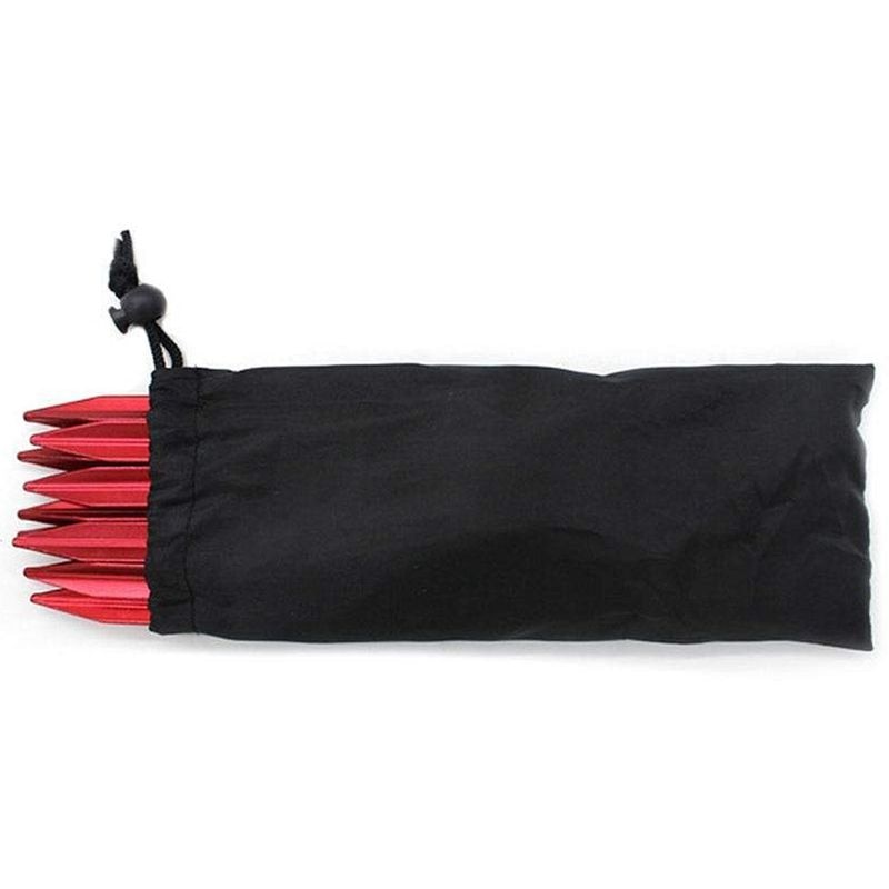 Zeltheringe, rhombische zeltheringe, 7 cm, ultraleichter aluminium-camping-wanderhering mit zugschnüren und tasche,  of 10,er- pack, rot