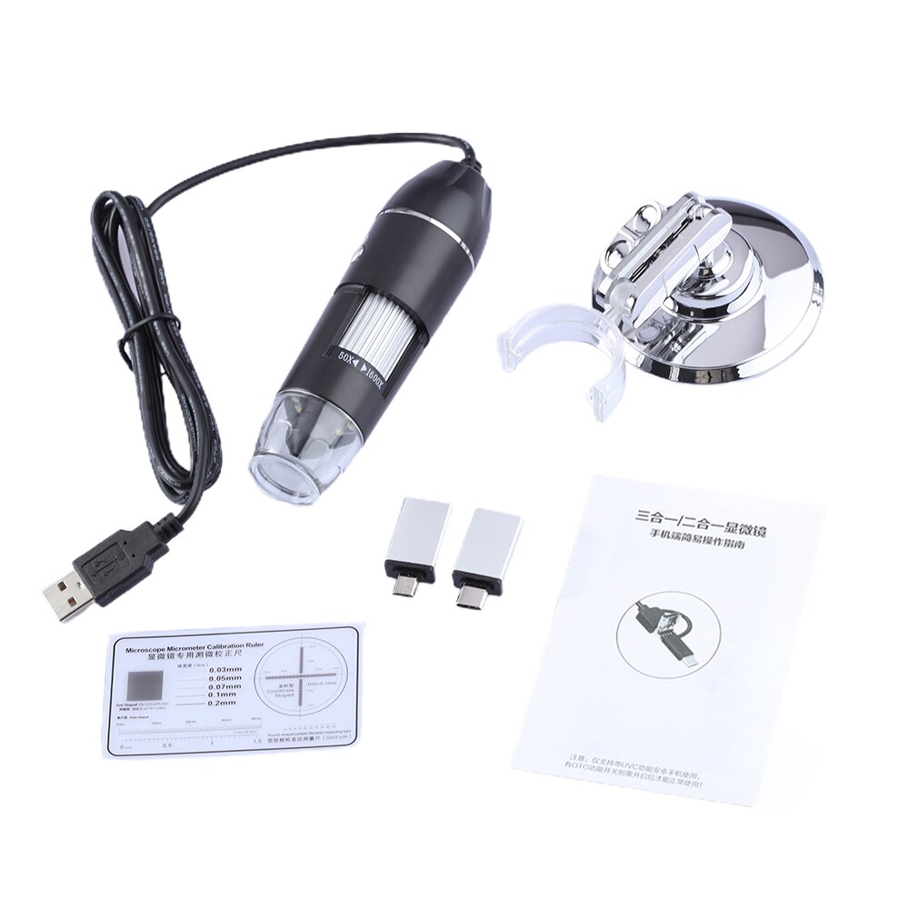 1600X 3 in 1 USB Digital Mikroskop Kamera Typ-c Mikro USB Tragbare Elektronen Mikroskope Für Lözehn Mit 8 LEDs Halterung