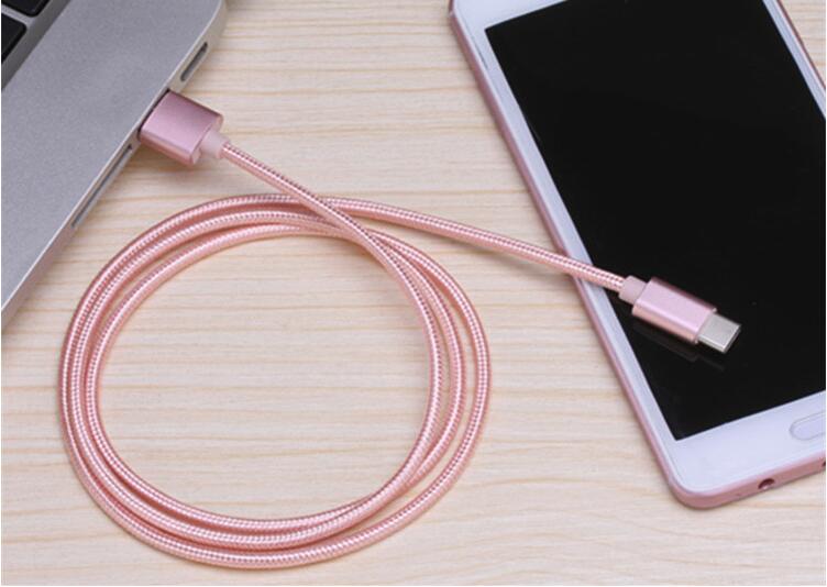 GuSuo Nylon Braided Type-C USB3.1 Data Cable Micro USB Cable for Fast Charging Data Sync Extended Wire 1 Meter 3 Colors: Rose Gold / Type-C