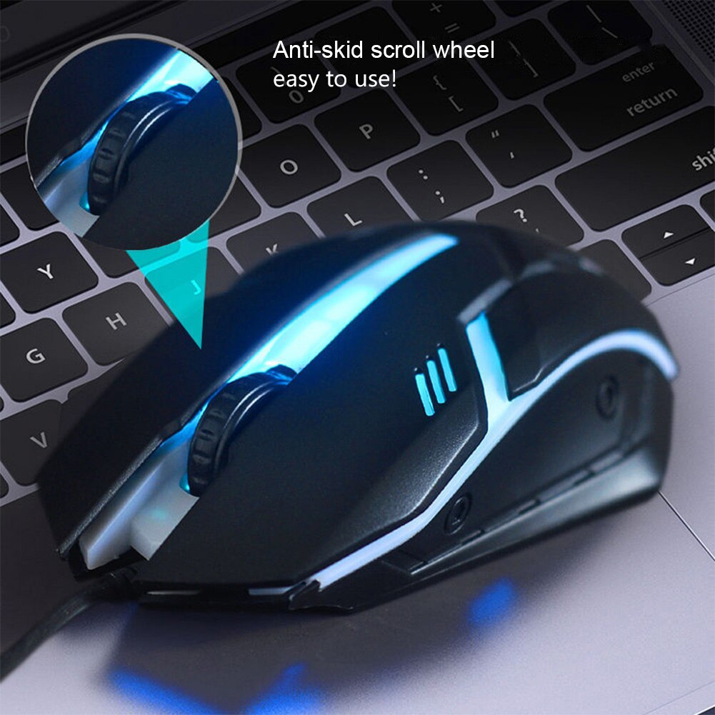 Kabelgebundene gaming-maus mit rgb-hintergrundbeleuchtung, usb-anschluss, optische computermaus, ergonomische gamer-maus mit 1600 dpi für desktop-pc und laptop, mechanische maus