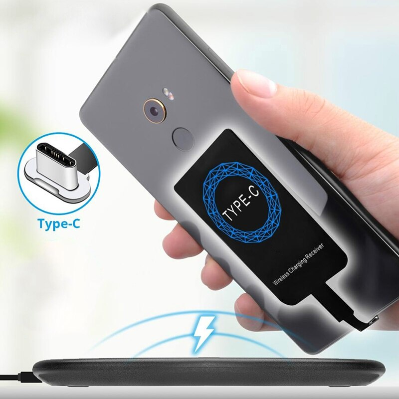 Universal Type C Qi Wireless Charger Receiver For Samsung A71 A51 A40 A31 Huawei P20 Pro Lite Wirless Charging Receiver Adapter