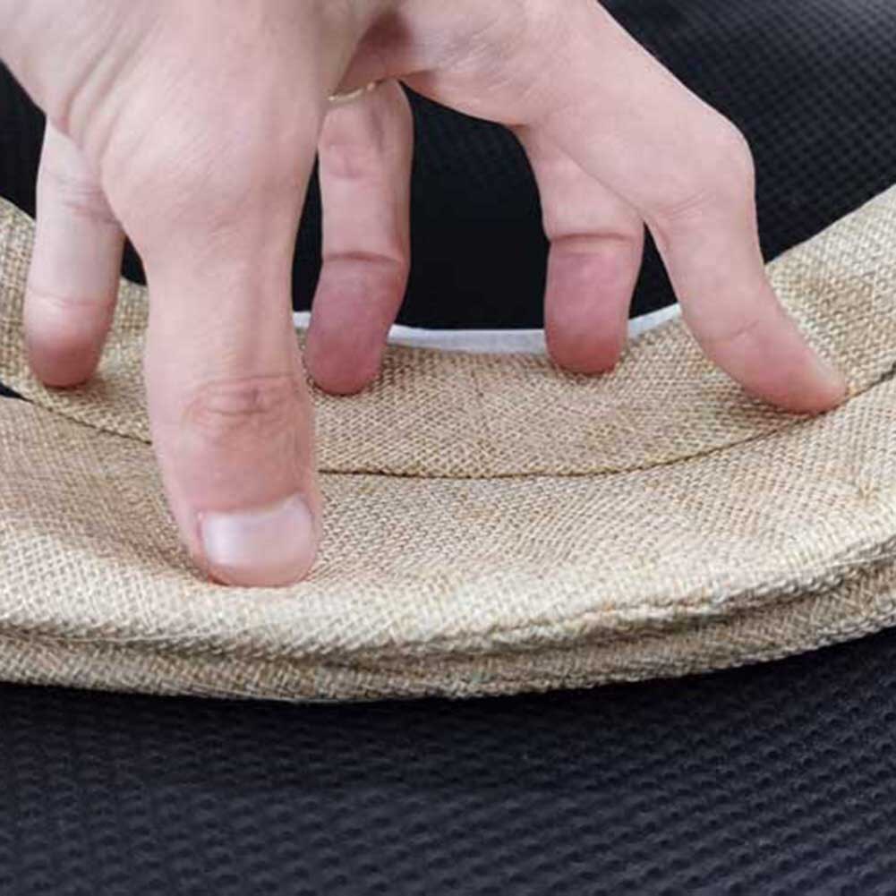 Men's straw hat linen sunscreen folding breathable casual hat summer K-BEST