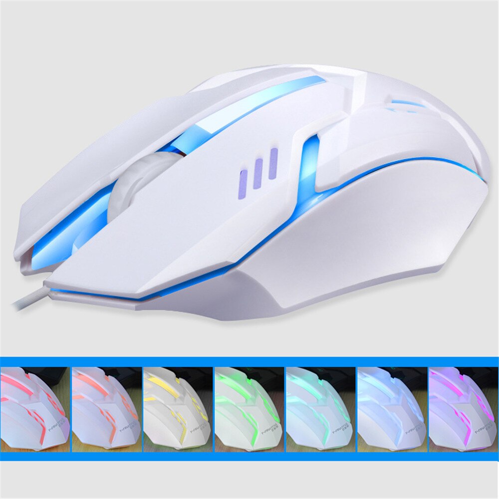 S1 Gaming Mouse 7 Colors LED Backlight Ergonomics USB Wired Gamer Mouse Flank Cable Optical Mice Gaming Mouse For Laptop Mice PC