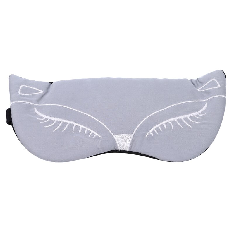 Naturligt siden sömn andningsbar ögonmask räv ögonskugga sömn flerfärgad mask bandage ögon sovmask ögonlapp: Grå