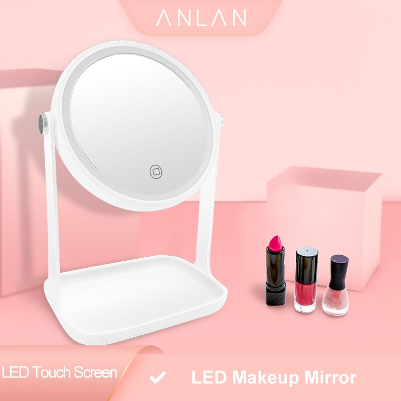 Led lys touch screen makeup spejl desktop makeup spejle lys justerbar usb eller batterier brug for kvinder mænd makeup værktøj