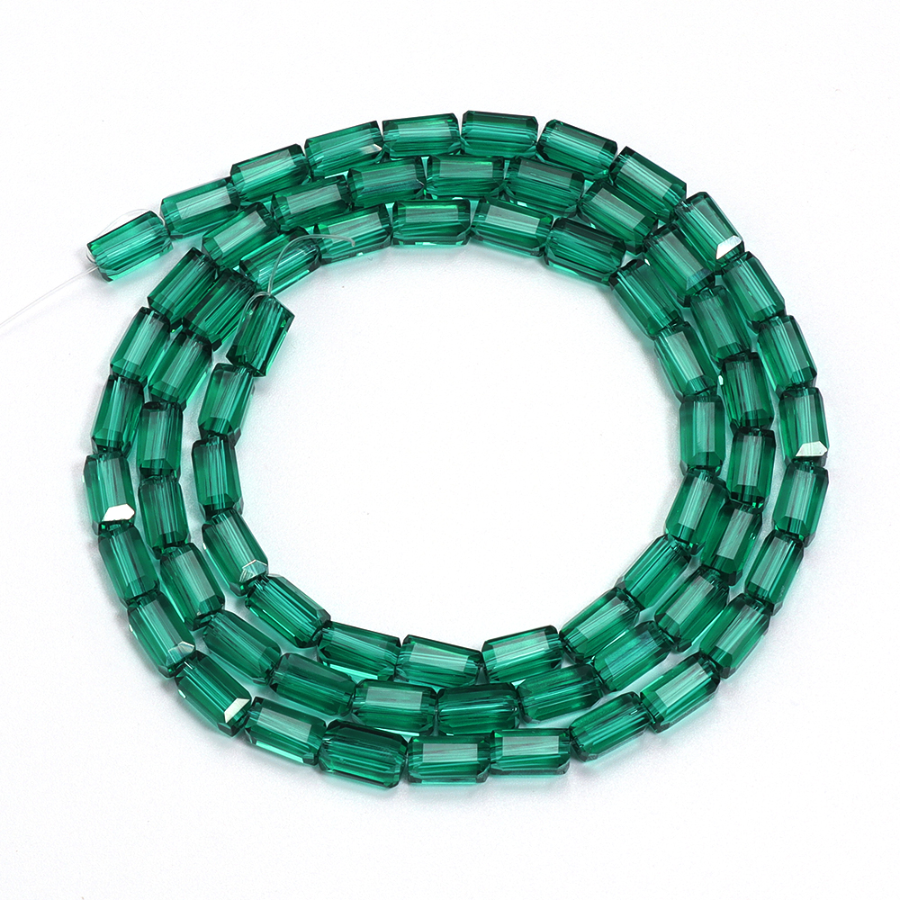 1 hebra de cuentas de cristal rectangulares, cuentas sueltas coloridas para fabricación de joyería, pulseras DIY, accesorios para collares hechos a mano: M / Plata