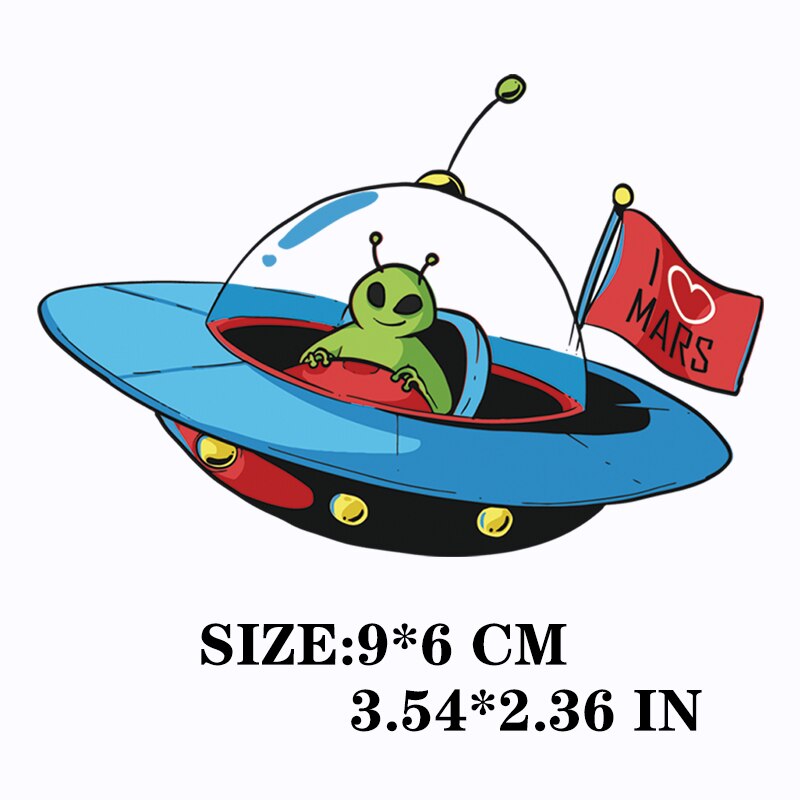 Alien Patch Voor Kinderen Kleding Ijzer Transfer Alien Patch Ruimte Transfer Warmteoverdracht Patch Wasbare Applique
