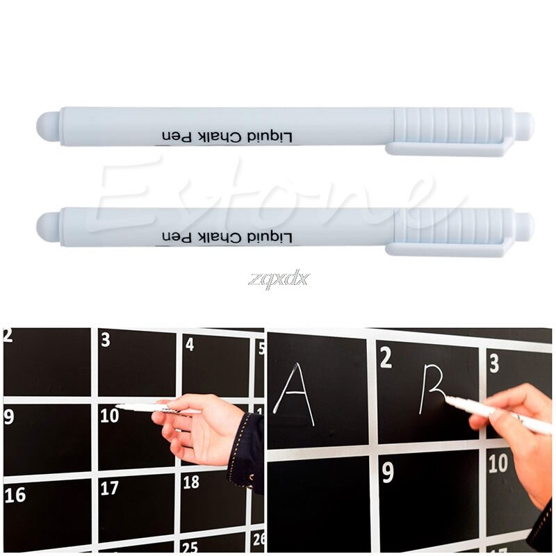 Vit flytande krita penna / markör för glasfönster svarta tavlan