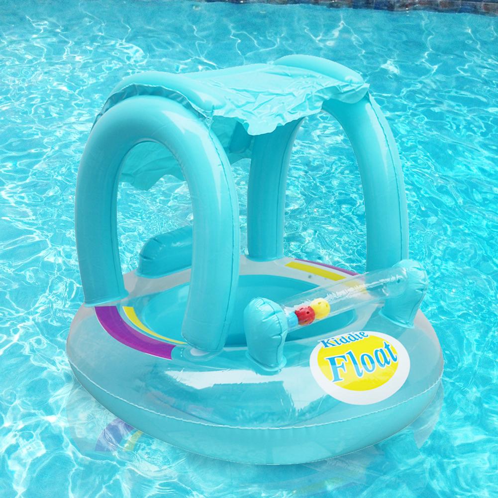 Opblaasbare Stoel Met Zonnescherm Babyzitje Deksel Verwijderbare Zonnescherm Comfortabel Terug Air Bag Voor Baby Zwemmen