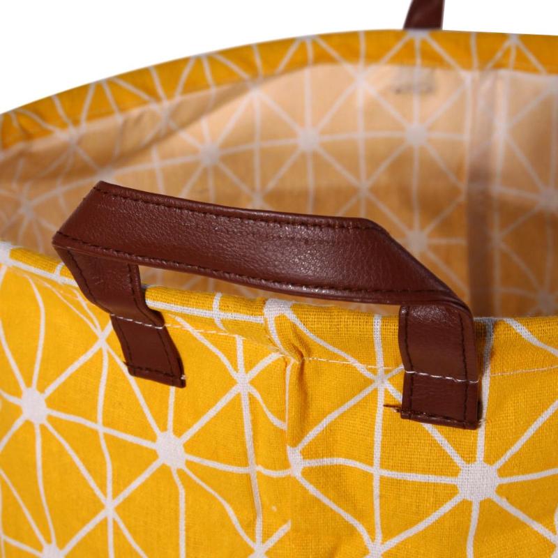 Folding Laundry Storage Basket for Toys Geometry Storage Barrel Standing Clothing Storage Bucket Laundry Organizer Holder Pouch
