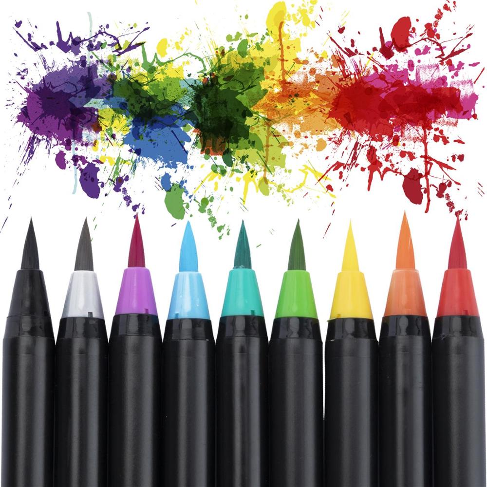 72 farver akvarel pensel pen kunstmarkør filt maler kalligrafi skole kunstforsyninger bogstaver farveblyanter sæt til manga