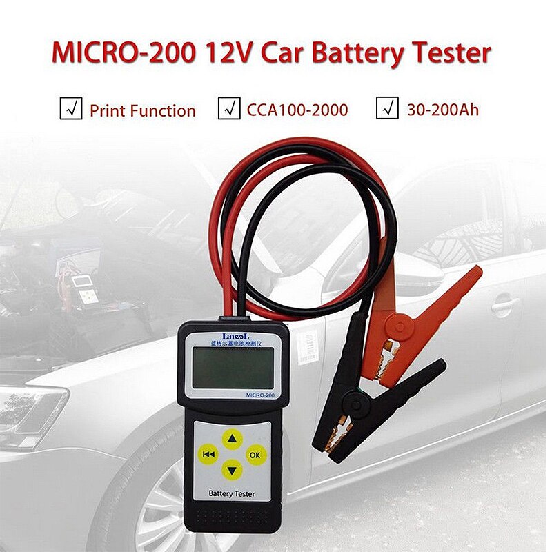 Car CAA Battery Tester 12V lead acid battery tester MICRO-200 Auto accu tester Battery measurement unit
