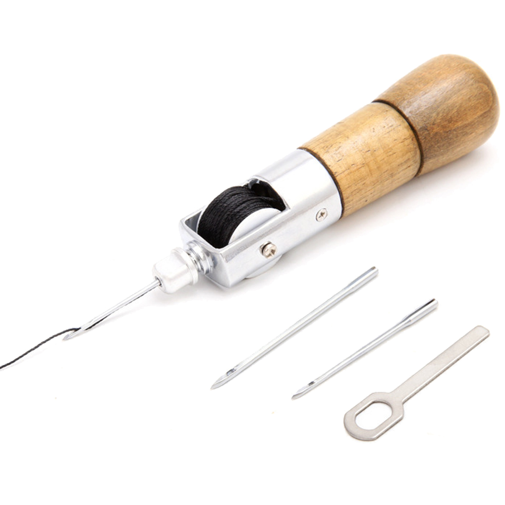 1 Set Leathercraft Lock Stich Nähen Ahle Gewinde Kit Nadeln Nähte Leder Stoff DIY Handwerk Reparatur Werkzeug Haushalt Liefert
