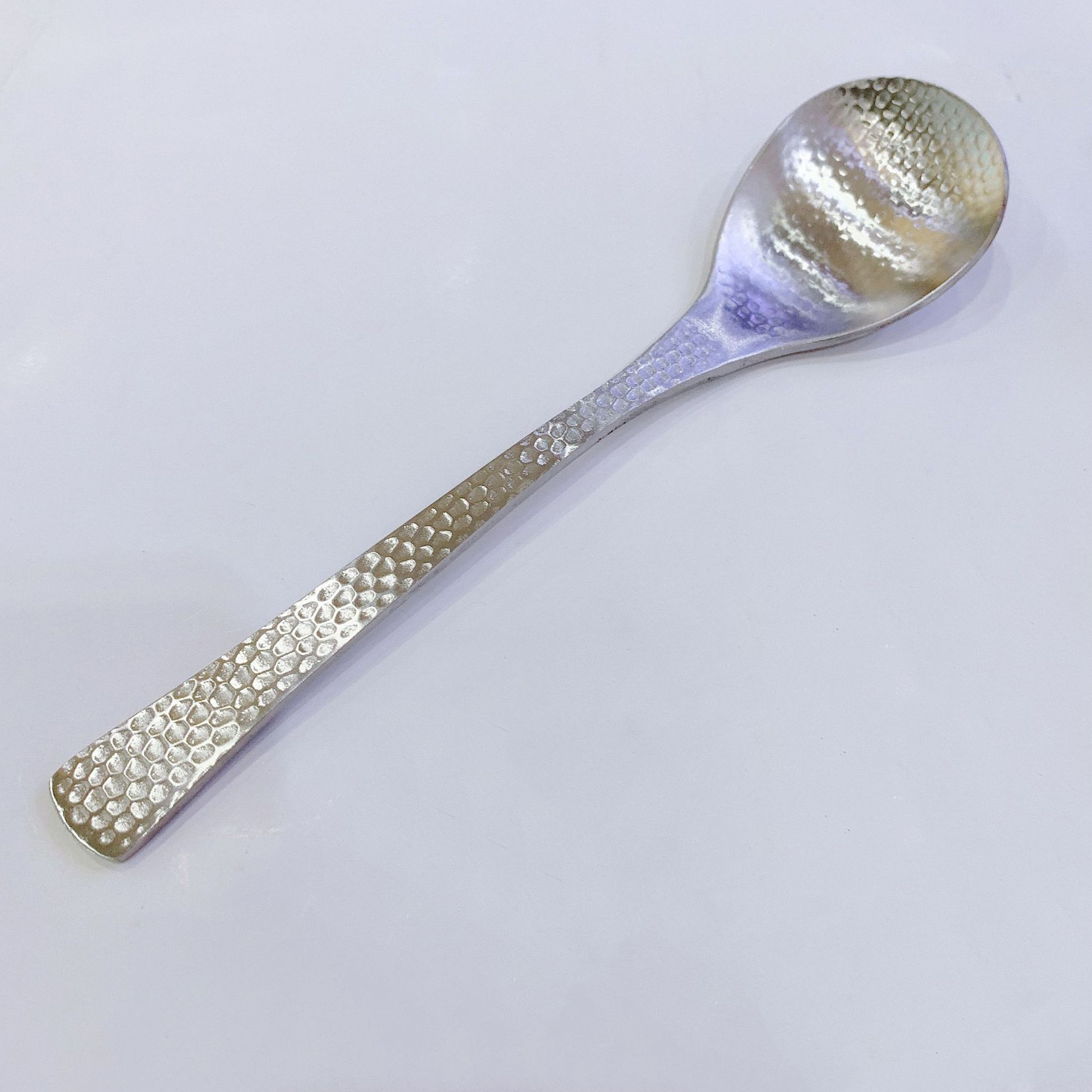 Full Hammered 18/10 Stainless Steel Silverware Cutlery Set Flatware Service for 4 Tableware Steak Knives Spoons Forks for Home: Soup Spoon