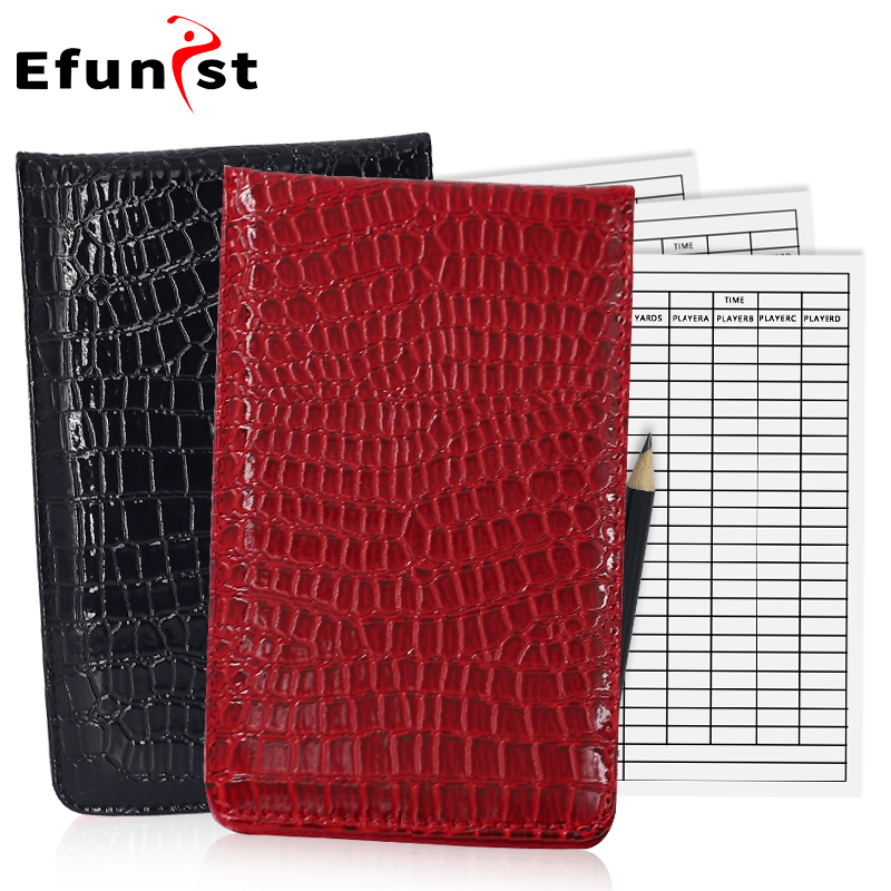 Golf Score Book PU Leather Material Score Notebook With Pencil And Score Card Easy To Use Of Golf Supplies