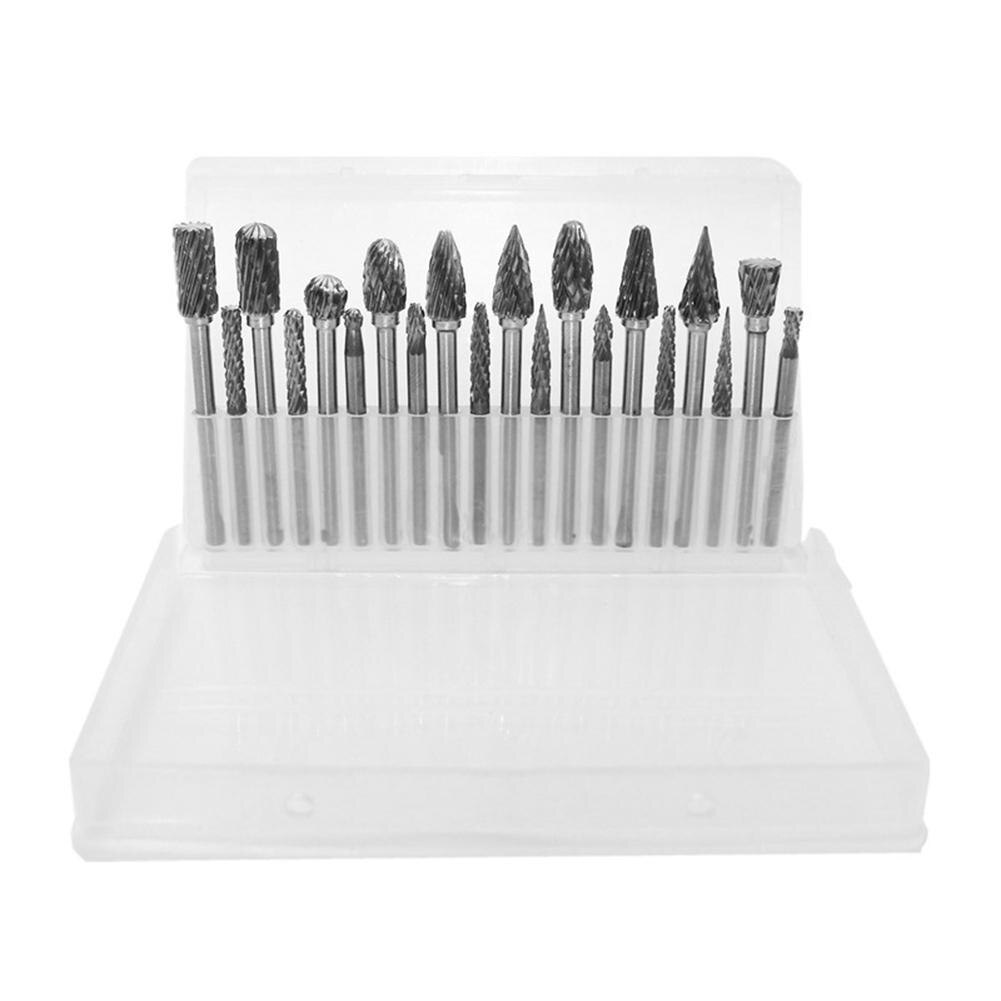 20pcs Carbide Rotary Files Soft Metal Plastic Wood Grinding Carving Rotary Rasp for Chemical Technology High precision Hand Tool