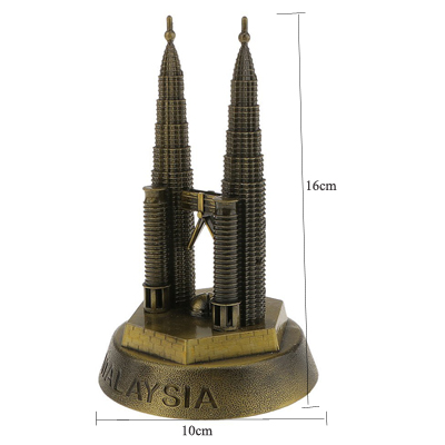 ERMAKOVA estatuilla de arquitectura de Metal, estatua de recuerdo de edificio de monumentos de fama mundial, decoración de escritorio para el hogar y la Oficina, de Navidad: Negro