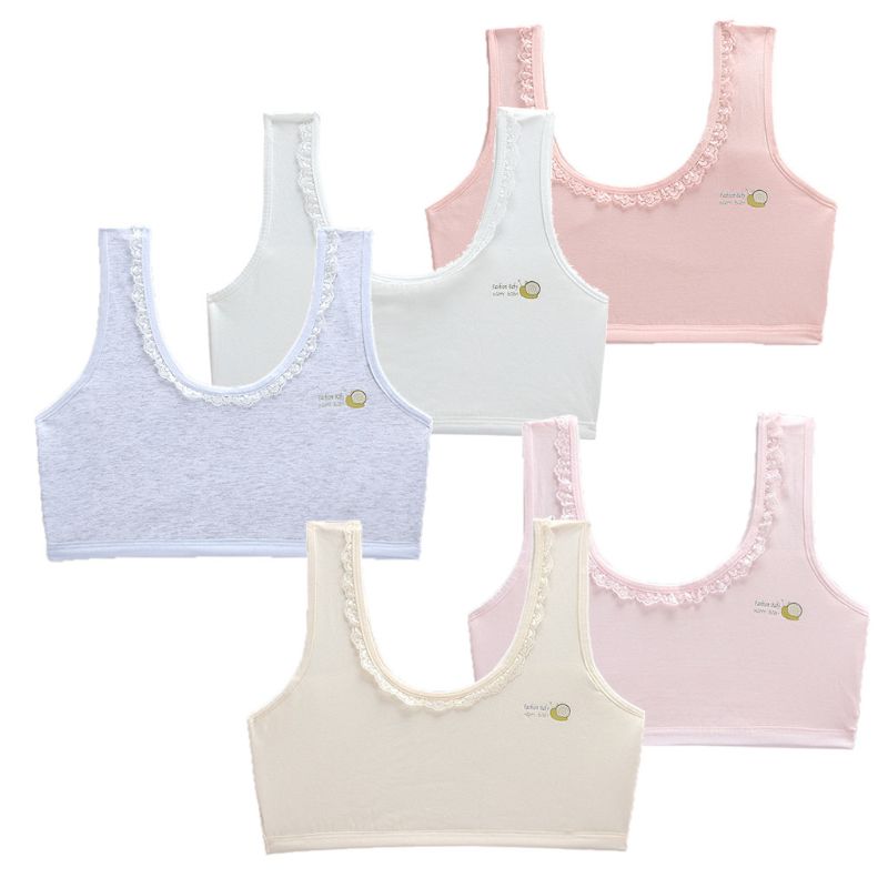 Mädchen Crop-Top Unterwäsche - Ärmelloses Tanktop Mit U-Ausschnitt, Doppellagig