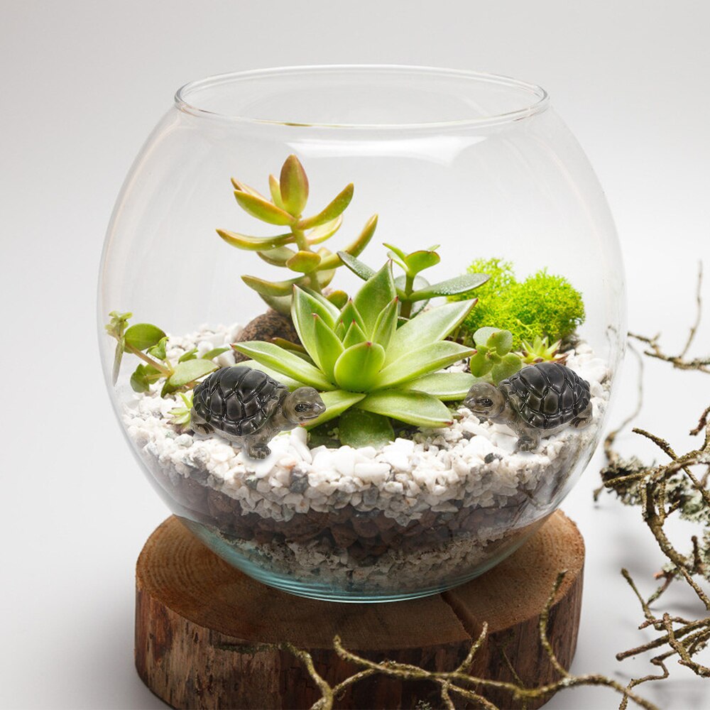 10Pcs Miniature Turtle Figurines Fairy Garden Tortoise Plant Pots Fish Tank