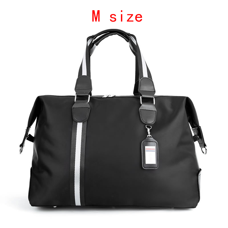 Rerekaxi Grote Capaciteit Mannen Reistas Vrouwen Waterdichte Nylon Hand Bagage Tas Multifunctionele Reizen Plunjezakken Verpakking Cubes: M Black Travel bag