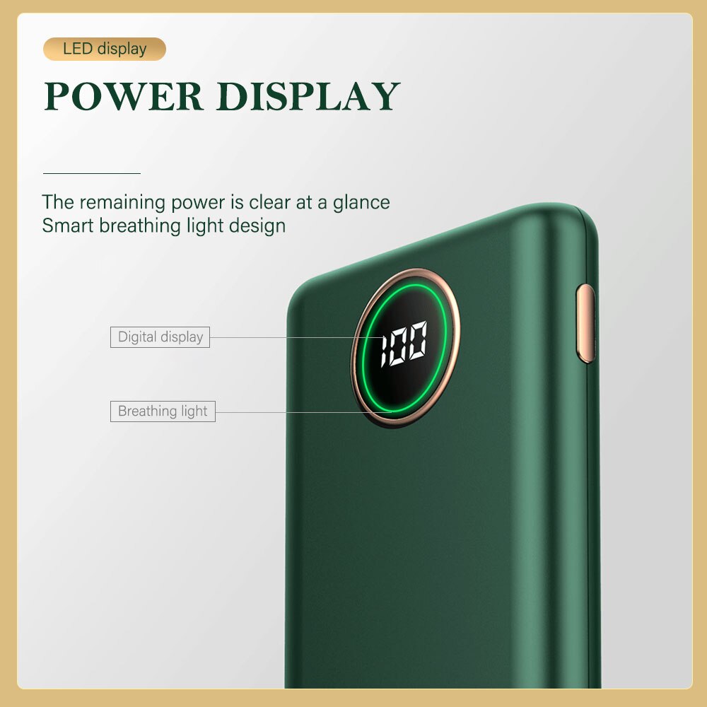 Power Bank 10000mAh 20000mAh QC3.0 4.0 20W PD Quick Charge Portable Battery Charger PoverBank With LED Display For iPhone Xiaomi