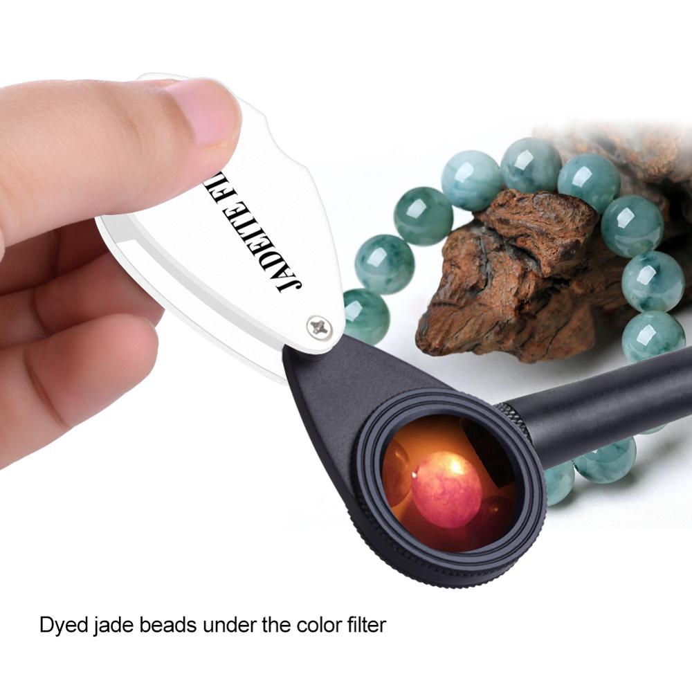 Yieryi pliable jadéite filtre gemme émeraude Identification pierre gemme testeur rouge et rose gemme identifier bijoux outil d'évaluation 35X