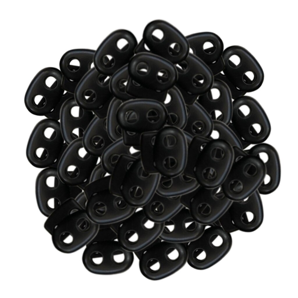 Plastic Cord Lock End Toggle Double Hole Spring Stopper Fastener Slider Toggles Elastic buckle plastic adjustment buckle 25/50/1