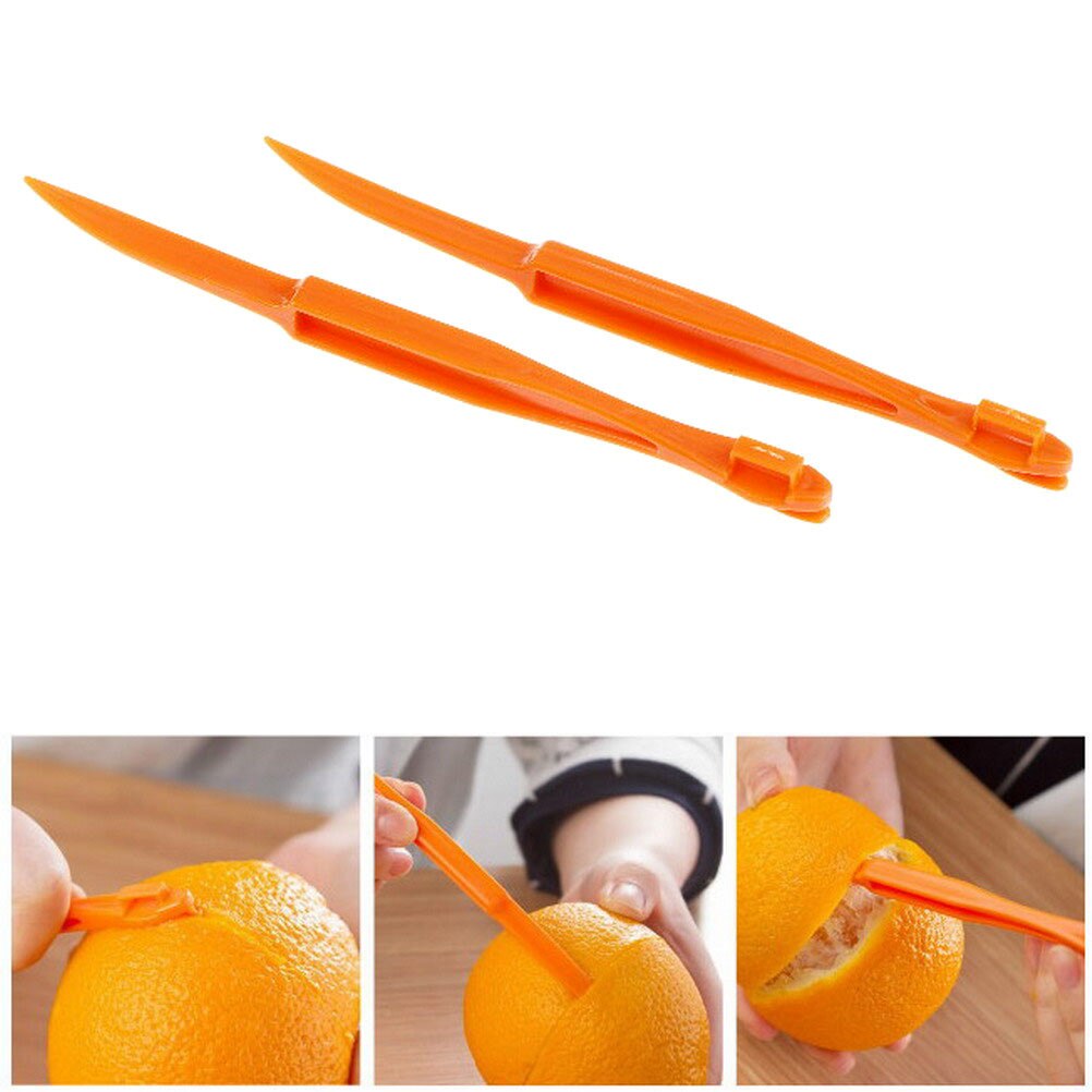 Citrus Queen 4x Zitrusschäler – Orange & Grün, Aus ABS-Kunststoff, Mit Gezackter Spitze, Für Orangen, Zitronen, Grapefruits