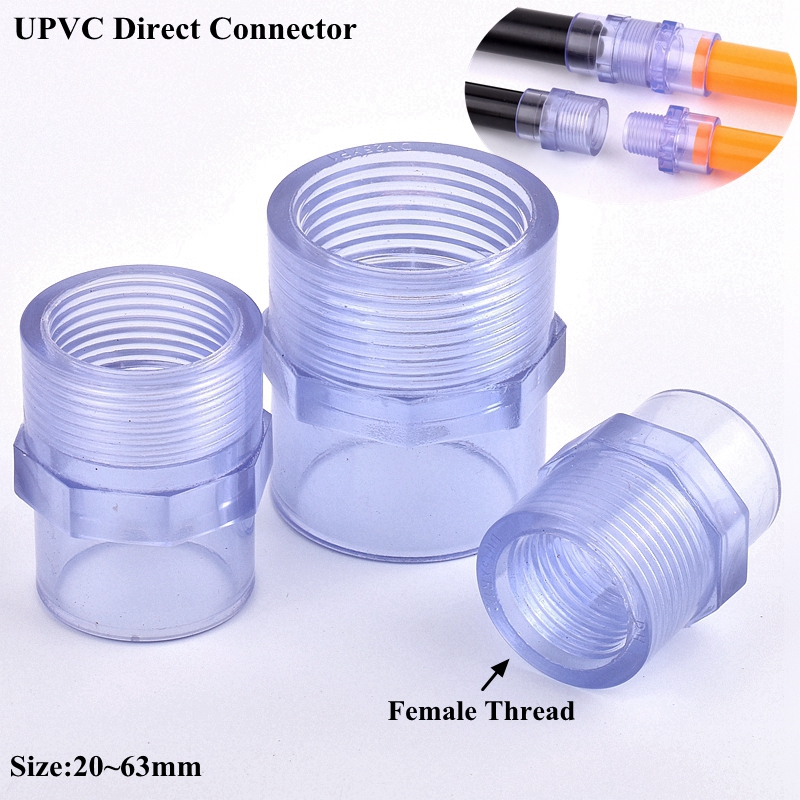 Connecteur Direct de tuyau UPVC, coude d'aquarium, bouchon d'extrémité de Joint d'eau de jardin, Tube d'irrigation, Valve de Joint en T, 20 ~ 110mm, 1 pièce