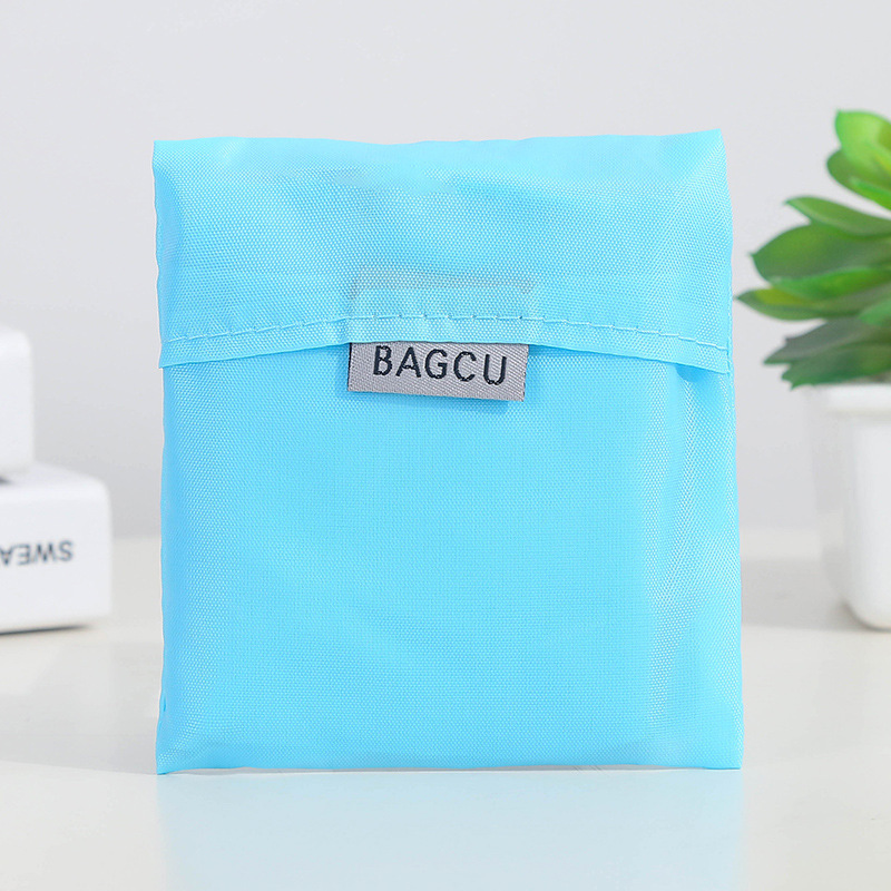 1PC Shopping Bag Eco-friendly Bag Hand Shoulder Grocery Bags Shoulder Market Bags Reusable Foldable Supermarket Shop Bags: SKY BLUE