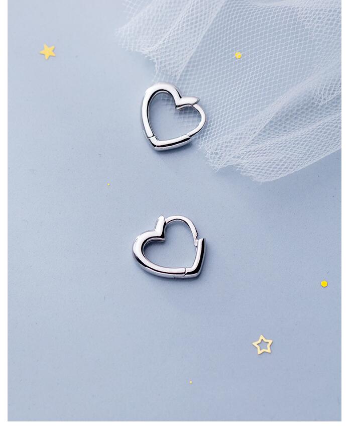 Piercing Heart Stud Earrings for Women Femme Wedding Party Femme pendientes Brincos eh495